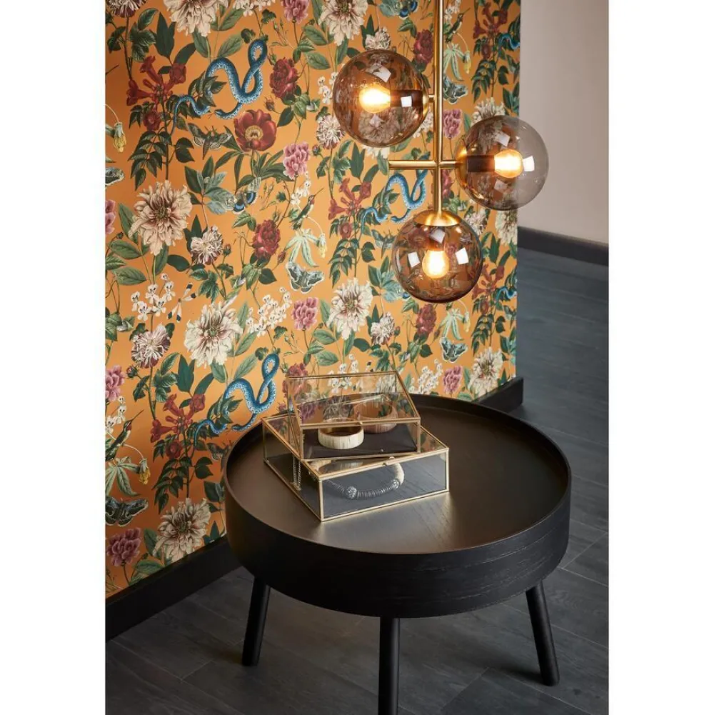 Cheap Behang Angela Oker Vliesbehang
