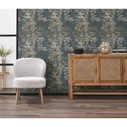 Discount Behang Maartje Blauw Vliesbehang