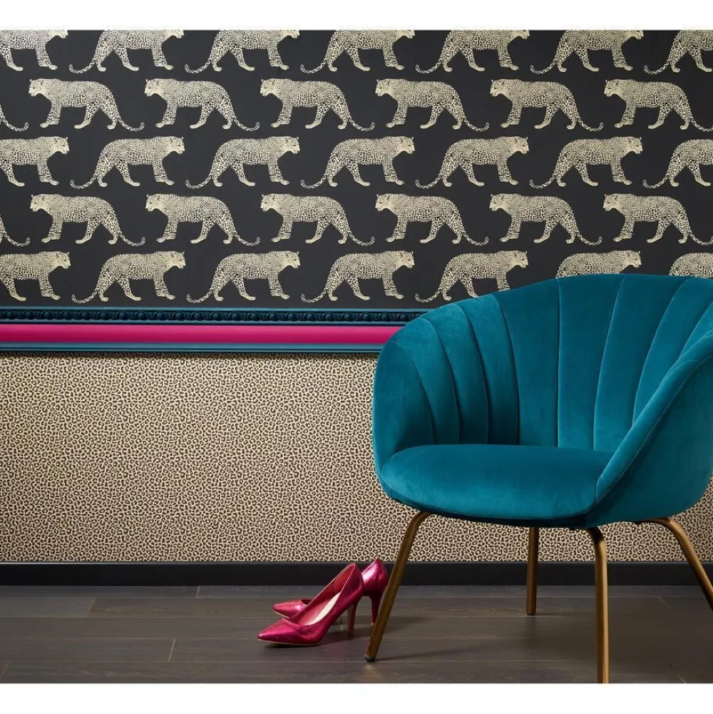 Clearance Behang Romana Zwart Goud Vliesbehang