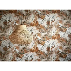 New Behang Susette Lichtbruin Vliesbehang