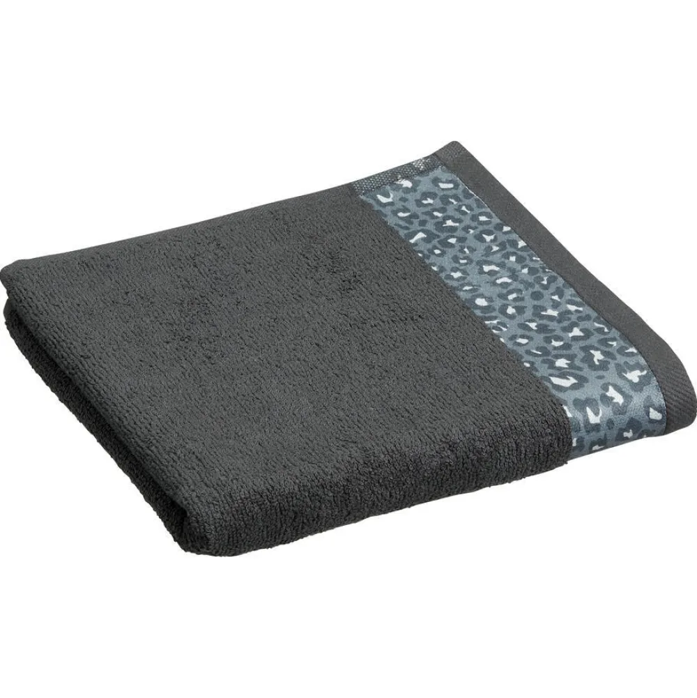 Store Handdoek Panter Antraciet - 100X50 Cm Badtextiel
