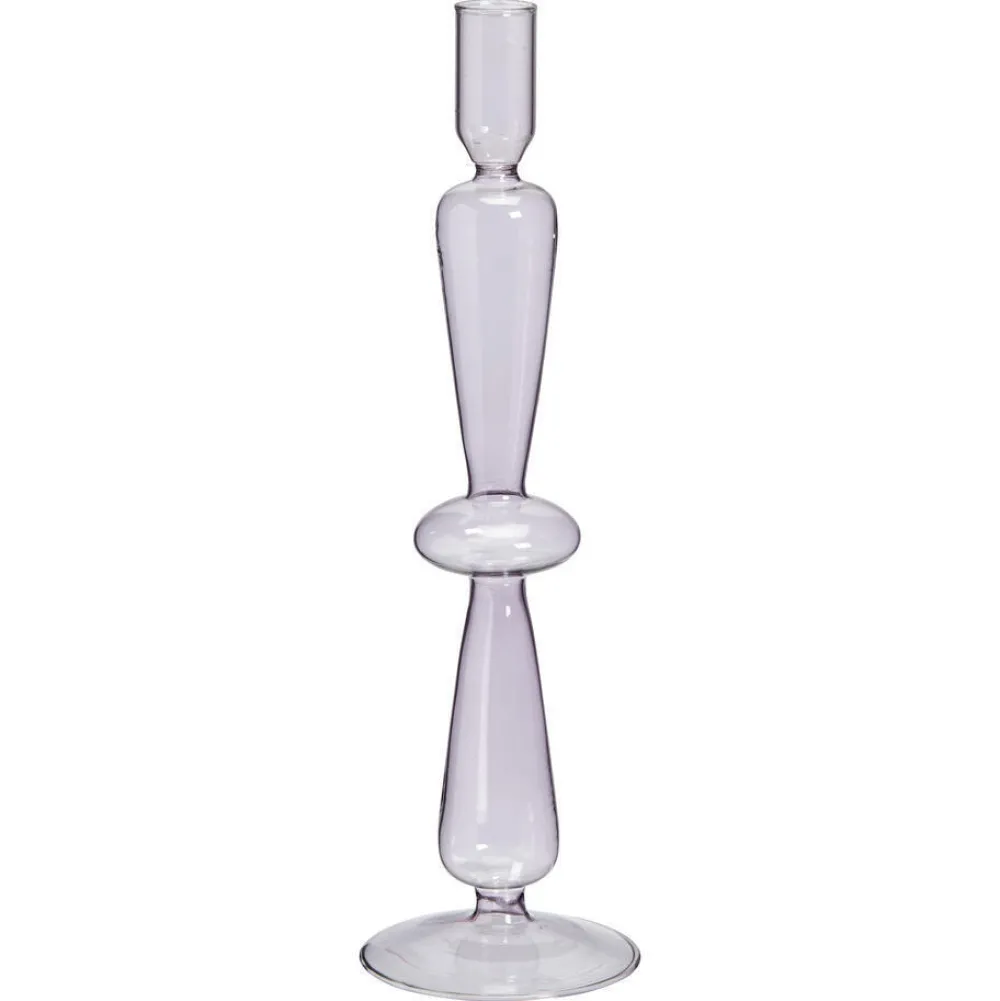 Discount Kandelaar Aveley Lila - O 8X31 Cm Kandelaars