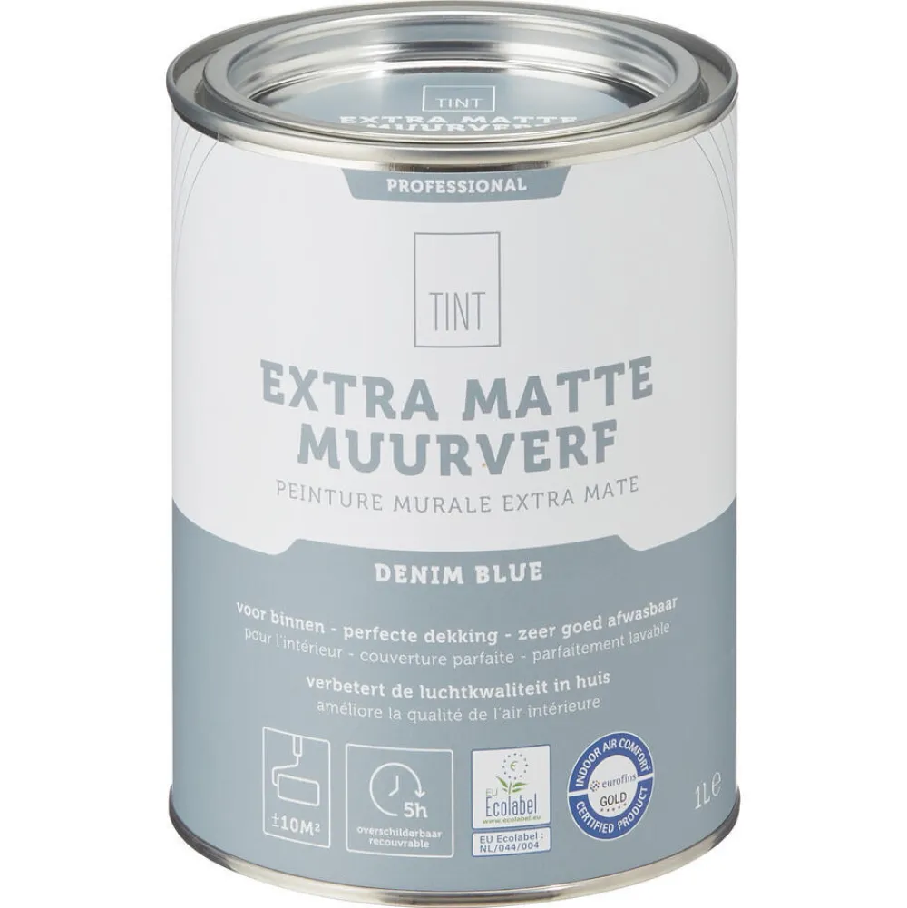 Outlet Muurverf Professional Denim Blue - 1 L Muurverf