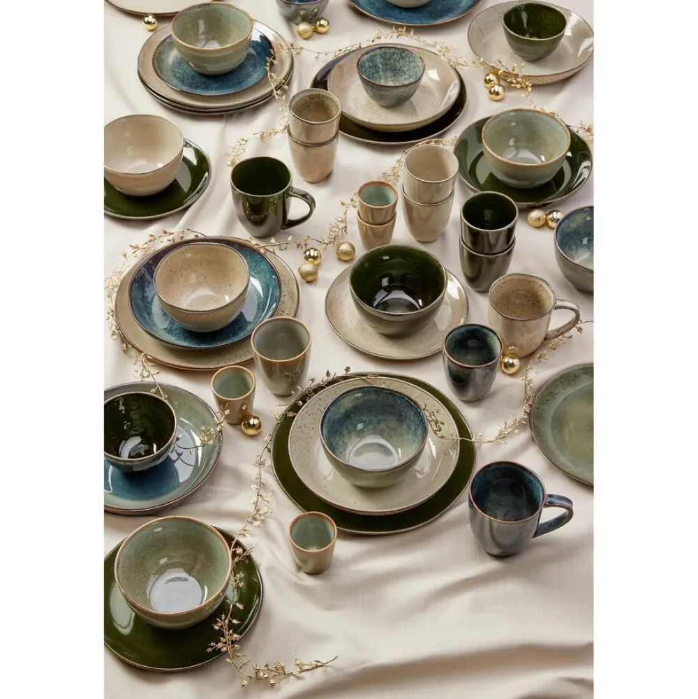 Discount Schaal Glaze Donker Groen - D9 Cm S/3 Schalen & Kommen