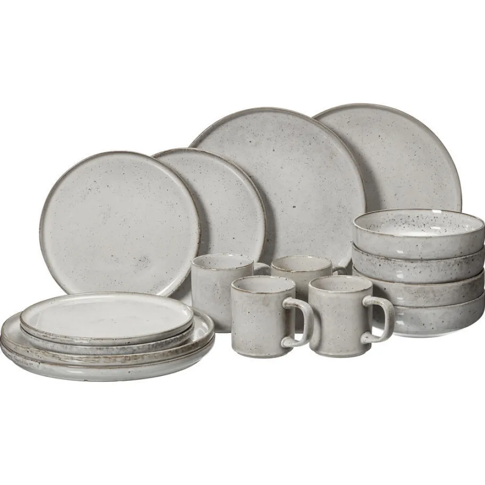 Discount Servies 16-Delig Grijs Borden & Bestek