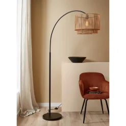 Discount Vloerlamp Cilen Zwart Bruin Vloerlampen