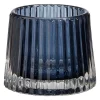 Clearance Waxinelichthouder Glas Streep Blauw Waxinelichthouders